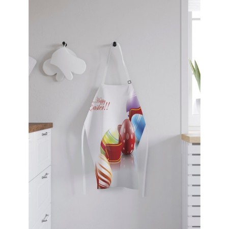 Apron kitchen with a photo print "Ribbon and Easter eggs", adjustable, size OS-1