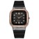Women's watch, 4.1 x 4.1 cm, silicone strap, black