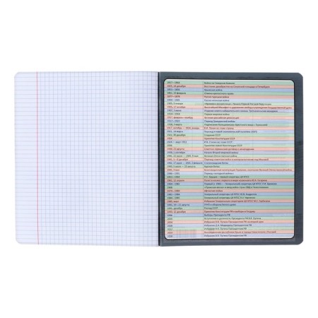 Subject notebook, 48 sheets, cage, history of Erichkrause "Chubrik", plastic cover silk-screen covers, Bloc Offset 100%, information block-4