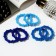 Hair elastic band "Mahrushka" (set 6 pcs) 4 cm, blue blue
