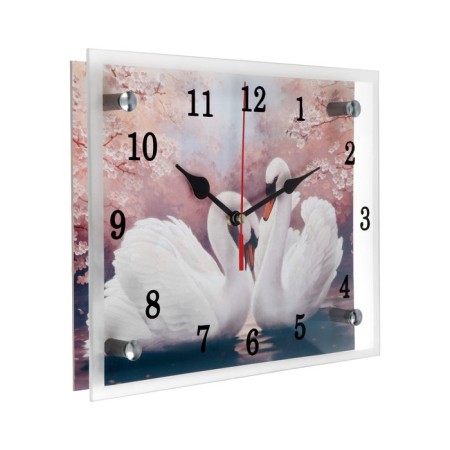 Carty clock is wall-mounted, interior "swans", silent, 25 x 20 cm-1