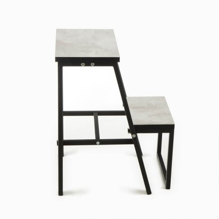 Stool-steamer on a metal frame, cement/black-2