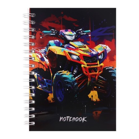 Note book A6, 80 sheets in a cage on the crest of Bright Cars, covered cardboard, an offset block 60 g/m2, mix-3