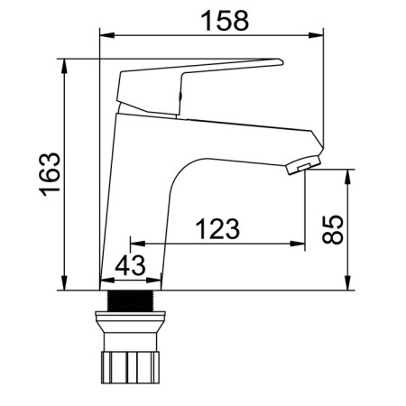 Comer for the Accoona A9669 sink, single -leaf, with nut, silumin, chrome-4