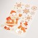 Plastic sticker "Santa Claus and Snowman under the snowflakes" golden red 17x27 cm