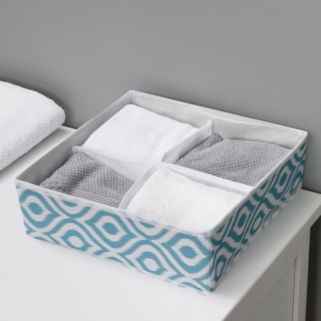 Organizer for storing linen “Laguna”, 4 cells, 29 × 29 × 10 cm, turquoise color-9