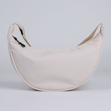 Women's bag from textiles, 30x17x6 cm, beige color-4