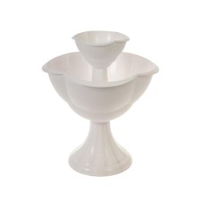 Plastic flowerbed, 2 tiers, d = 27–55 cm, h = 60 cm, white, 