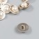 Buttons plastic for creativity on the leg "Pearl in a round frame" set of 10 pcs 2.1x2.1 cm 94135