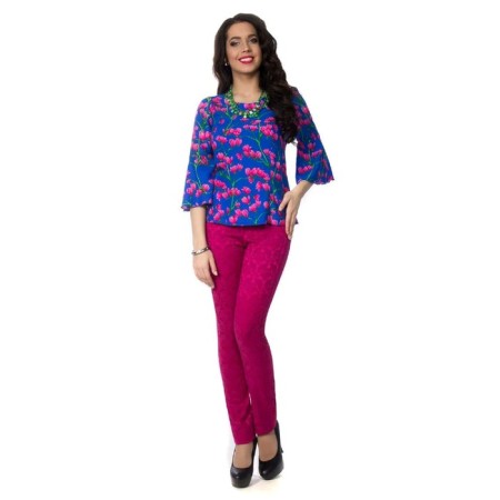 Female blouse, size 42, blue color-1