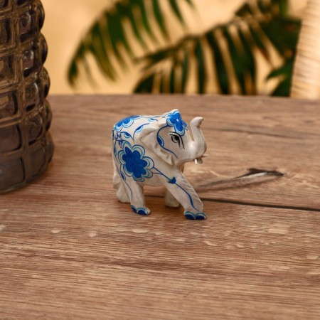 Souvenir "Elephant - Flower painting" Wood 8 cm-1