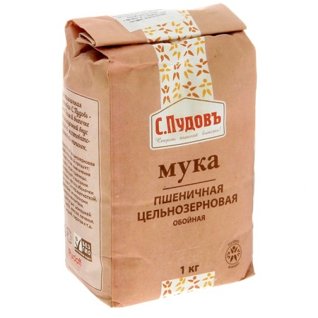 Wheat flour "S. Pudov" Helped whole grain, 1 kg