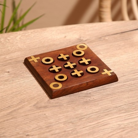Game table "Cross-cuts" 12.5x12.5x1 cm, tree shisham