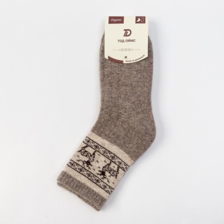 Male socks from Mongolian wool "deer", gray color, size 27 (40-42)-2