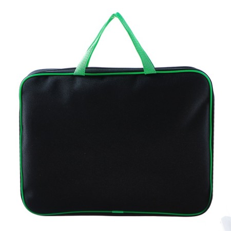 Folder with handles Textile A4, 350 x 265 x 45 mm, PMD 2-42 "Office", inner pocket, black/salad-2