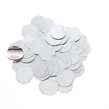 Filler for the ball "Confetti Circle", 1.5 cm, foil, silver color, 10 g