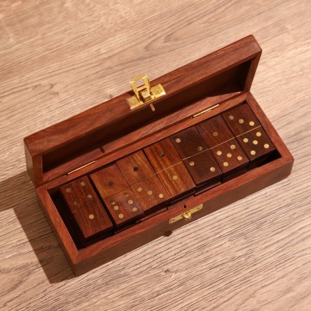 Game table "Domino" in a casket 20x7.5x5 cm, a tree shisham-2
