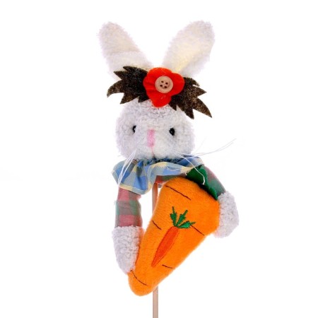 Soft toy-topper "Rabbit with carrots", species mix-1