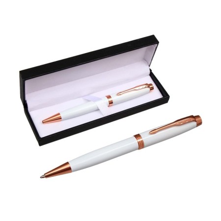 Handle Gift ball in the leatherette case is a turning tonsor white body with gold-1