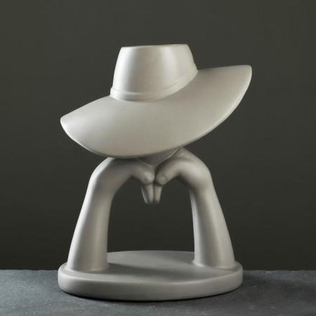 Kashpo "Lady in the Hat" gray, 28x23cm-3