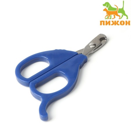 Small scissors are small with an emphasis for the finger, blue