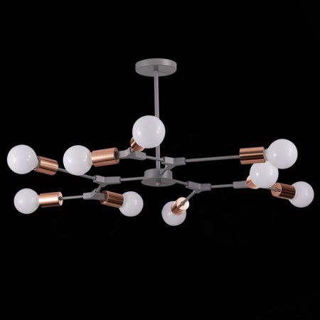 Ceiling EVOLUCE lamp. Sle106403-09. Palare. 9x60 watts, E27, 89x89x35.5 cm, gray color, pink gold-3