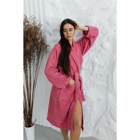 Frequency bathrobe, size 46, raspberry color-12
