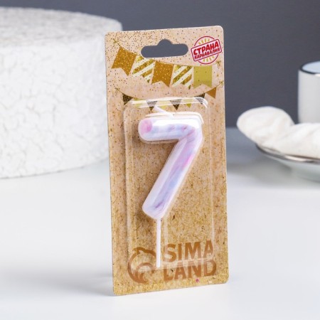 Candle in the “White Marble” cake, the number “7”, 5.5 cm-1