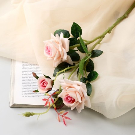 Artificial flowers "roses with spikes" 8x40 cm, peach