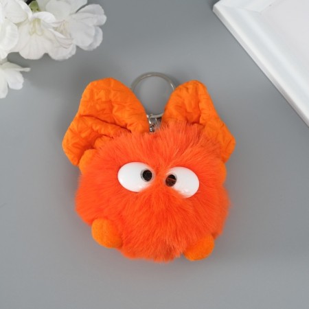 Fluffy on the ring "Masya with a large bow" Orange 12x8x8 cm-1