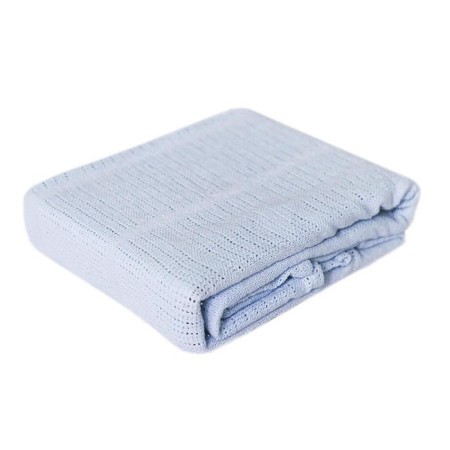 Knitted blanket, size 90x118 cm, blue color