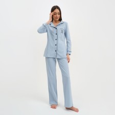 Female pajamas (shirt and trousers) KAFTAN LOVE size 40-42, blue color
