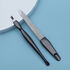Manicure set, 2 objects, black/silver color