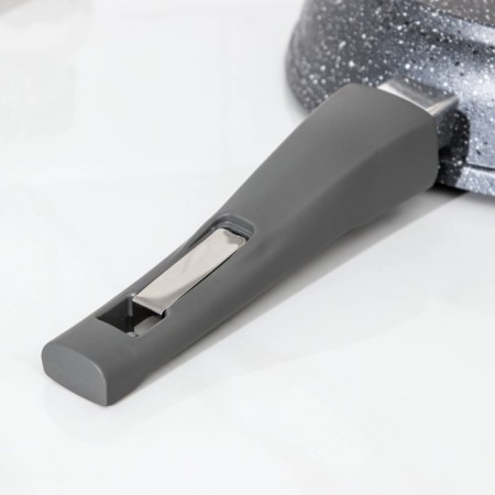 Granite pan, d = 22 cm, removable handle, anti -stick coating, gray color-5