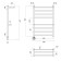 Domoterm electric heated towel rail "Medea" P8, 500x800 mm, 2 shelves, left, chrome
