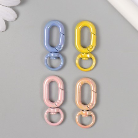Carabiner Metal with a ring "Oval. Purvalum gloss" MIX 4x1.6 cm-1