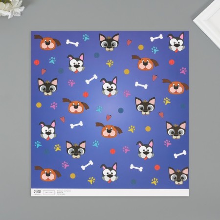 Scrapbooking paper "dogs" density 180 grams set 5 pcs 30.5x32 cm-2