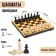 Handing chess 30 x 30 cm, plastic board and figures, King H-7.5 cm, pawn H-4.2 cm