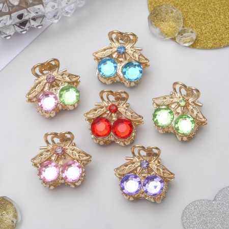 Hair crab "Arfe" cherries, 2.3 cm, gold mix-1