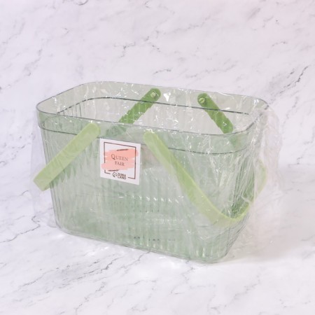 Organizer for storage, a basket with handles, 1 section, 27 × 17 × 16.5 cm, translucent color/mix-7