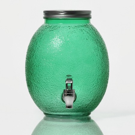Dispenter for drinks Glass "Fresh", 4 l, 21 × 16 × 24 cm, green color-1