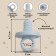 The rubberker is a silicone dummy, the color is blue/gray, mum & baby