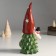 Suvenir Polystone "Santa Claus in a cap with snowflakes, with a bag and a snowman" 10x8x23 cm