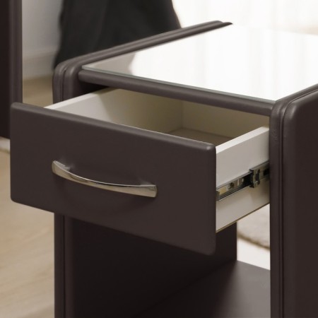 Narrow cabinet "Alero", 1 box, 410 × 430 × 530 mm, eco -leather, color bitter chocolate-3