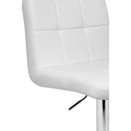 Barpered chair PASKAL Metal/Eco -leather, chrome/white 43x53x89 cm-5