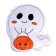 Soft toy "Ghost" with pumpkin, white color