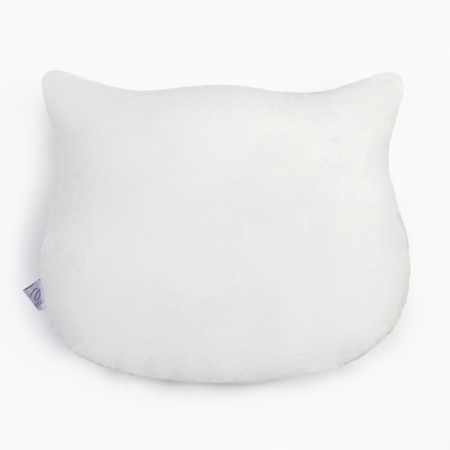 Decorative Ethel Pillow "Cat", white color, 48x38cm, velor, 100% polyester-2