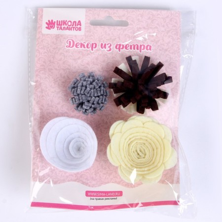 Set for creativity: Decor made of felt and a set of beads "Flower dreams"-4