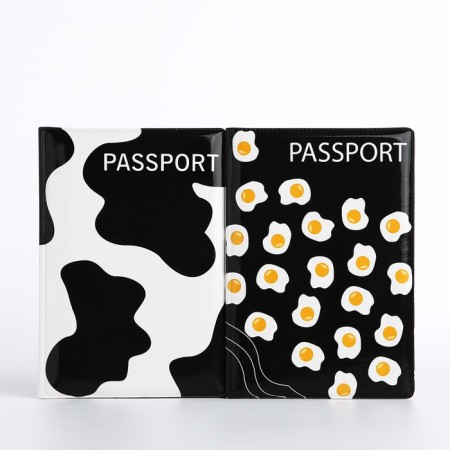 Gift set: 2 covers for passport, white/black color-1