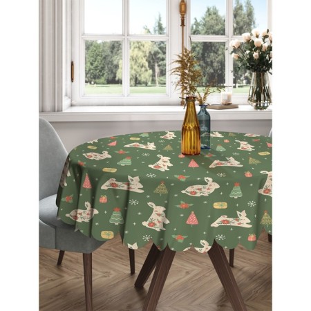 The tablecloth "New Year's bunny", round, Saten, d = 150 cm